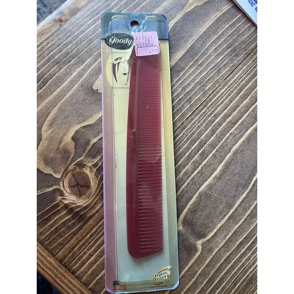 Vintage 2000 GOODY Styling Comb Smooths USA NEW 00621 Red Vintage Hair